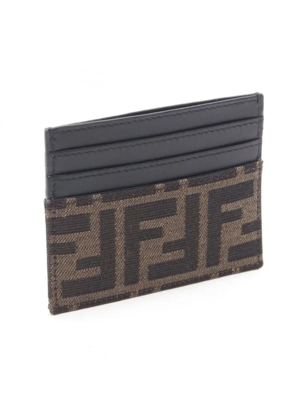 Fendi Card Case Zucca Canvas Leather